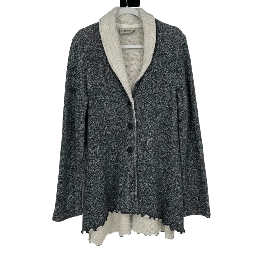 Goddess Gear Womens L Shawl Collar Emma Terry Cloth Jacket Lagenlook Grandma Cor